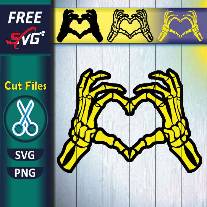 Skeleton hands heart SVG Free