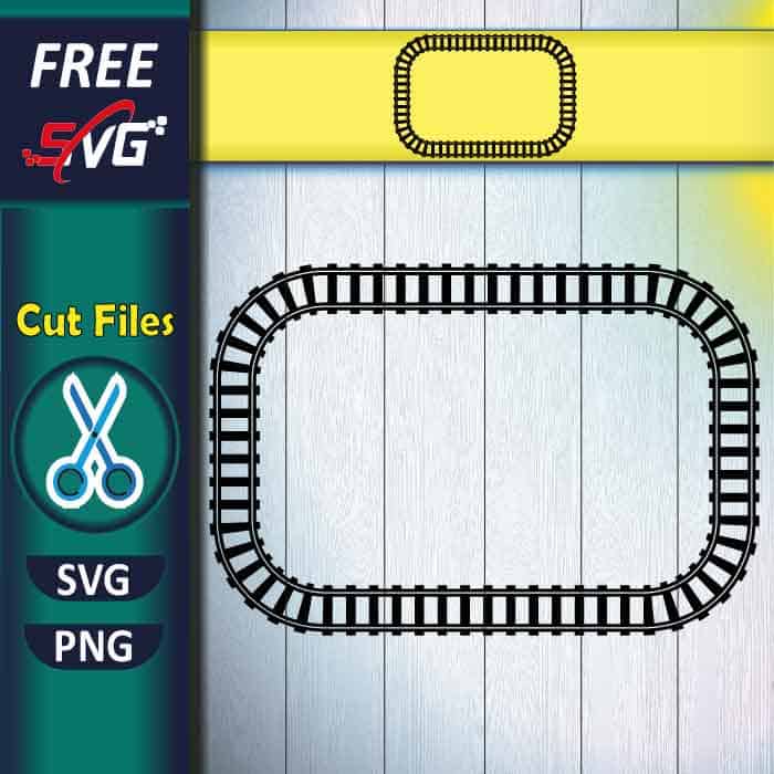 Square train track SVG free, Square frame SVG