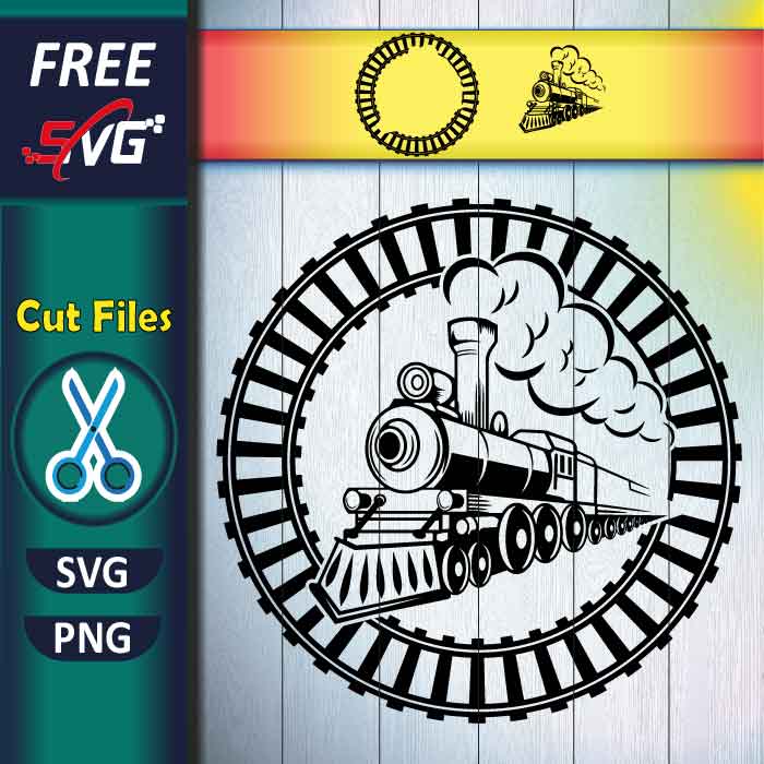 Steam train SVG free for Cricut, railroad SVG