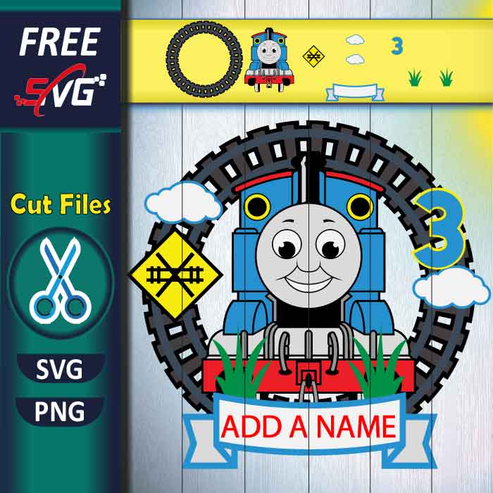 Thomas the train SVG free, birthday papercut template