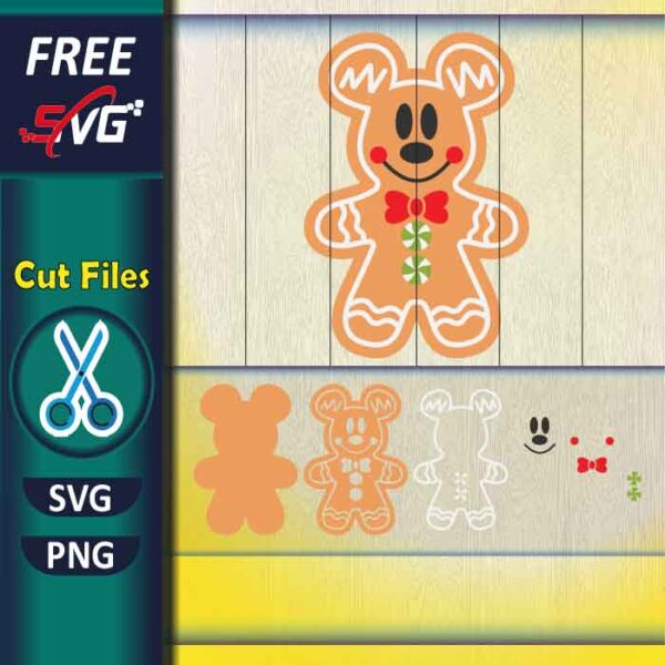 Mickey gingerbread cookie SVG Free, Disney Christmas SVG - Free SVG Files