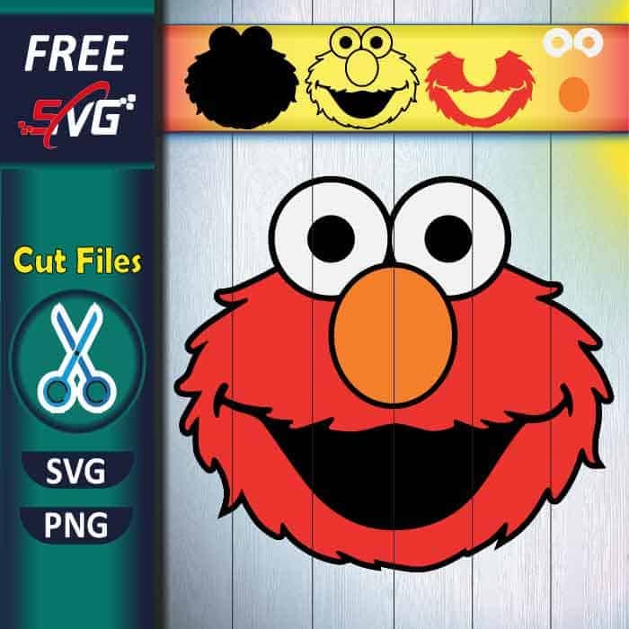 Elmo face SVG free for Cricut, sesame street birthday SVG