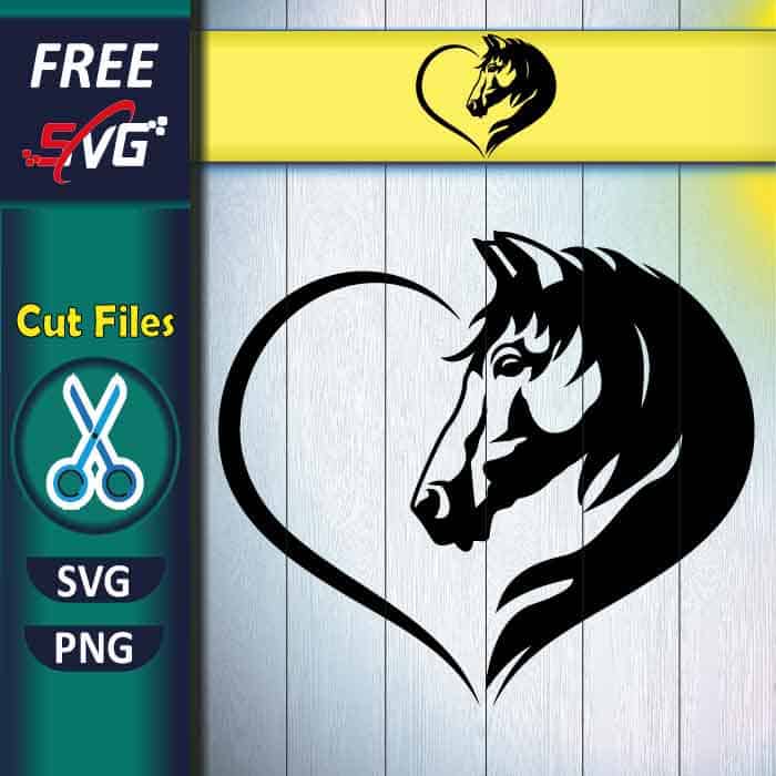 Horse Heart SVG free, Horsehead SVG free, Horse lover SVG