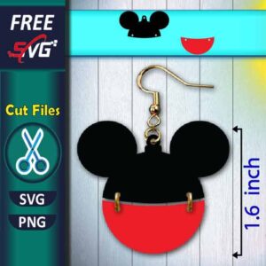 Mickey Mouse Christmas earrings SVG free, Ornament Bulb SVG free