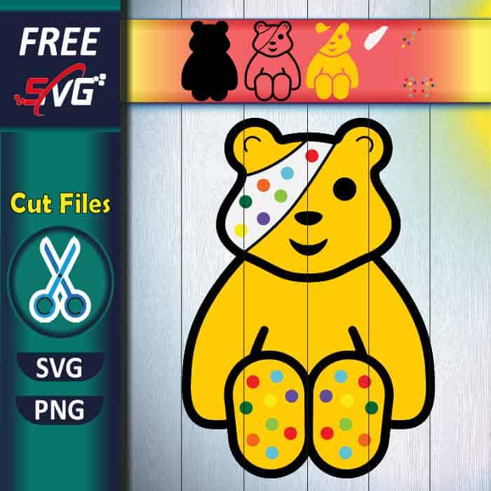 Pudsey Bear SVG free, Children in Need SVG