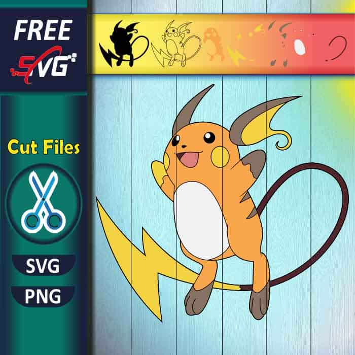 Raichu SVG free for Cricut, Pokemon SVG free