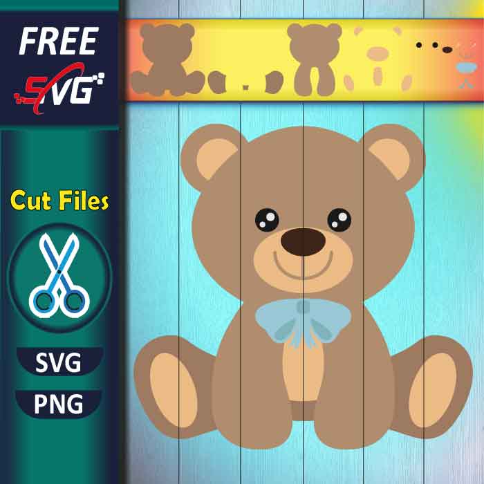 Teddy Bear SVG free, Cute Bear SVG, Birthday SVG free