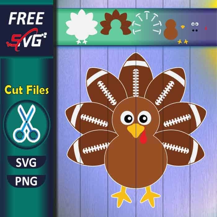 Thanksgiving Football Turkey SVG free, Cricut turkey SVG free