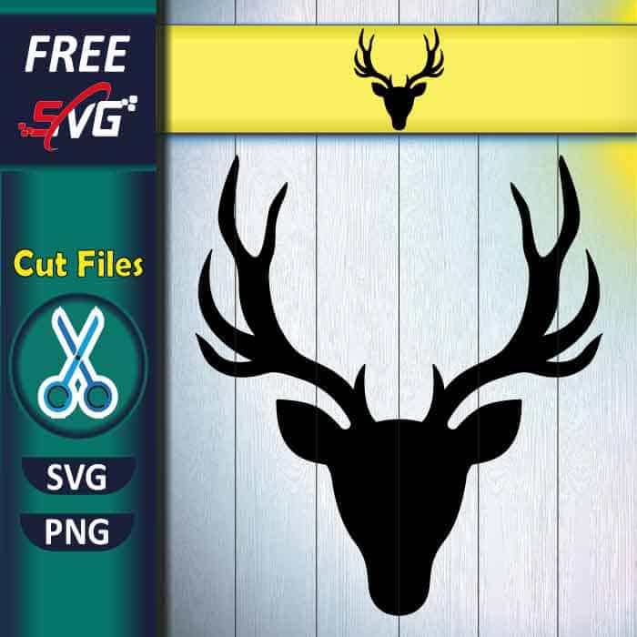 Deer outline head, Deer head SVG free, Cricut reindeer head SVG free