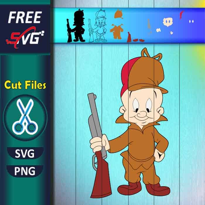 Elmer Fudd SVG free, Elmer Fudd layered SVG Free