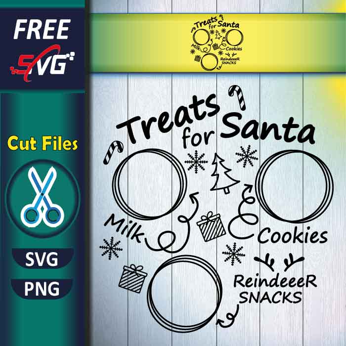 Treats for Santa SVG free | Santa Cookie Tray SVG free | Santa tray SVG free