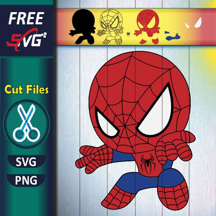 baby spiderman SVG free, free layered spider man SVG, Cricut spiderman SVG