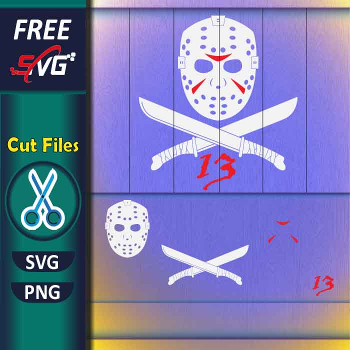 jason_mask_with_crossed_knives_svg_free