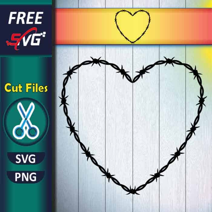 Barbed wire heart SVG free