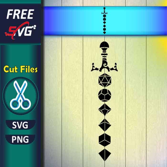 Dice Sword svg free, Dungeons and Dragons SVG