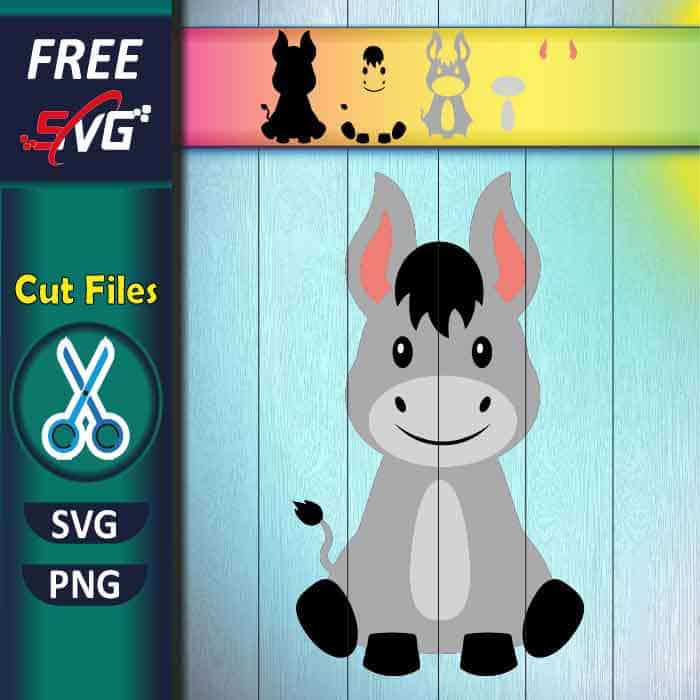 Donkey SVG free, baby donkey SVG, Farm Animals SVG