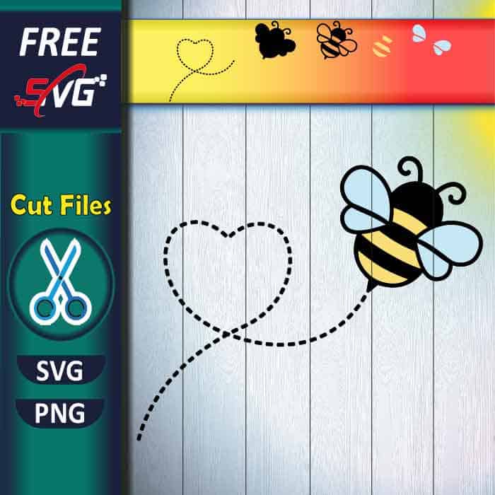flying bee SVG free | bee SVG, bee trail SVG free