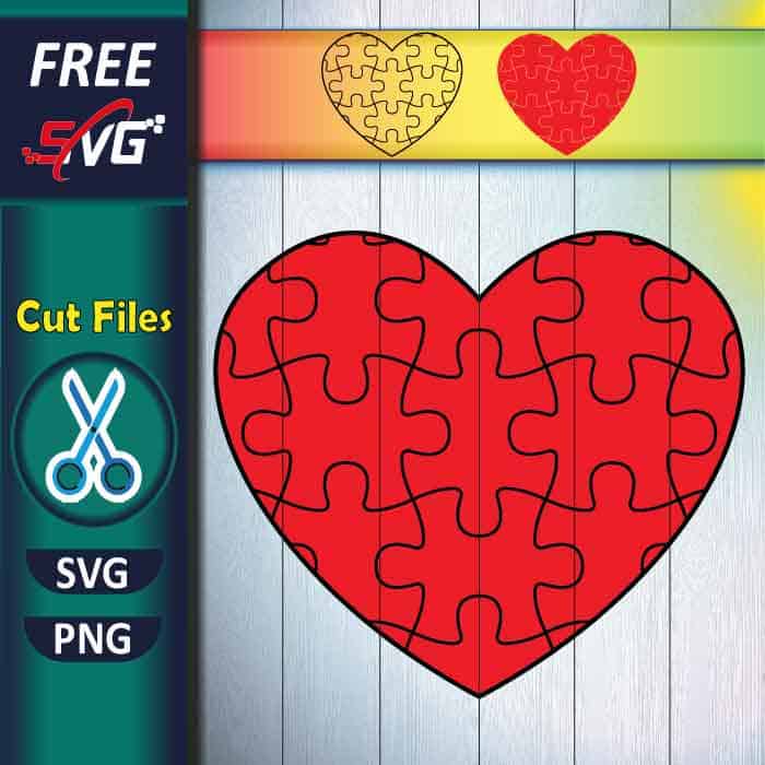 Heart puzzle SVG free | autism heart puzzle SVG free