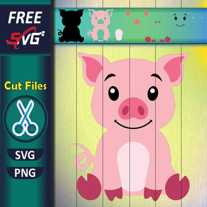 Pig SVG free, baby pig SVG, Farm Animals SVG