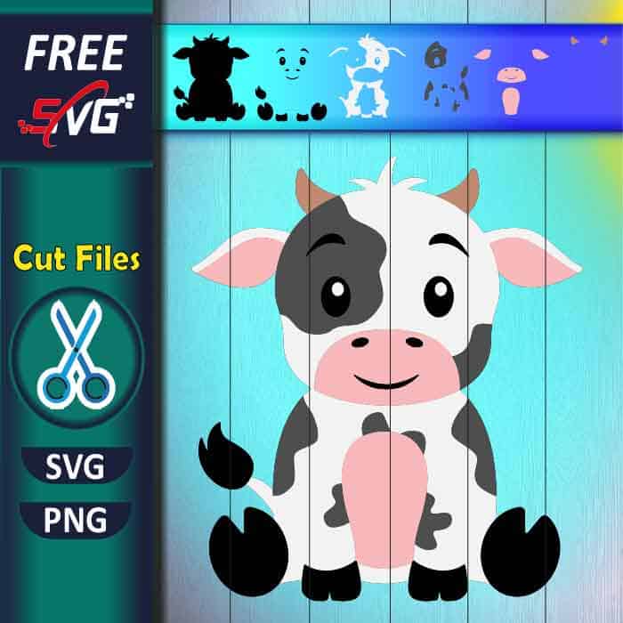 cow SVG free, baby cow SVG, Farm Animals SVG