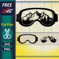 Ski goggles SVG free, mountains and trees SVG | Free SVG FIles