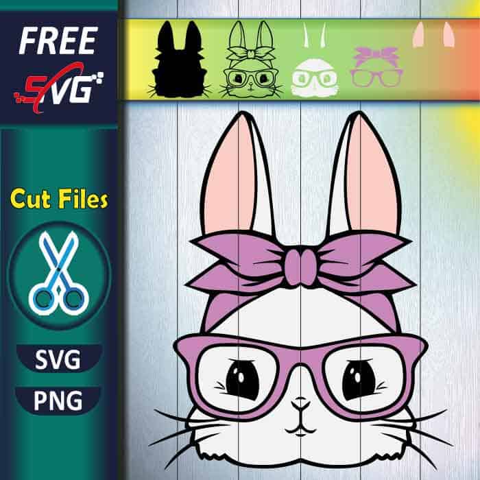 Bunny with glasses SVG free