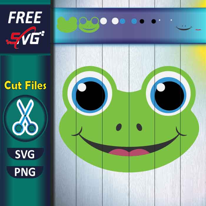 Happy frog face SVG free, Cute Frog SVG Cut Files