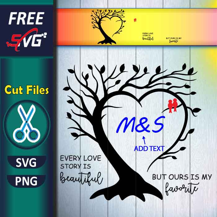 Heart tree SVG free | love tree SVG