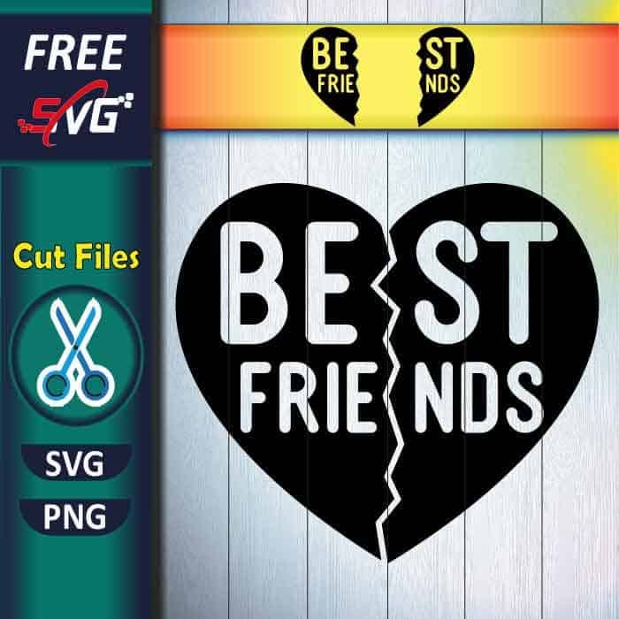 best friends SVG | split heart SVG free