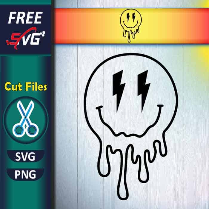 melted smiley face SVG free