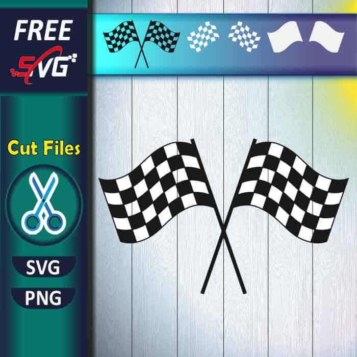 Checkered flag crossed SVG free - Double racing flag SVG