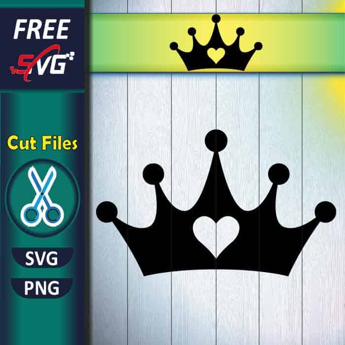 crown SVG free download, crown with heart SVG, tiara SVG