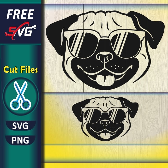 pug_with_aviator_sunglasses_svg_free-pug_dog_svg