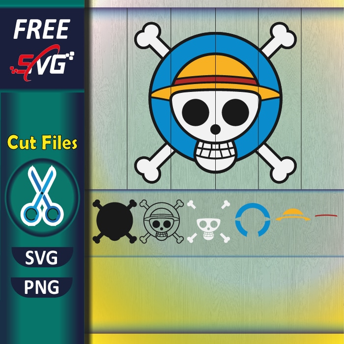 Straw hat pirates skull logo SVG free, One piece SVG, anime SVG | Free ...