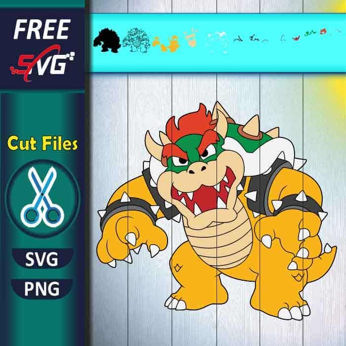 Bowser SVG free for Cricut - Super Mario characters SVG - King Koopa SVG