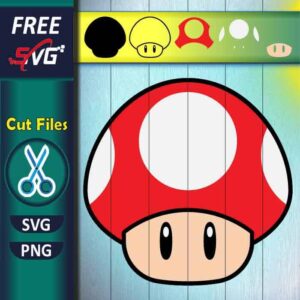 Mario Mushroom SVG free download, Super Mario characters SVG