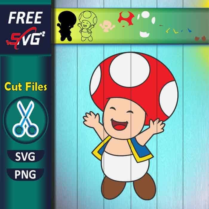 Toad SVG layered free download, Super Mario characters SVG