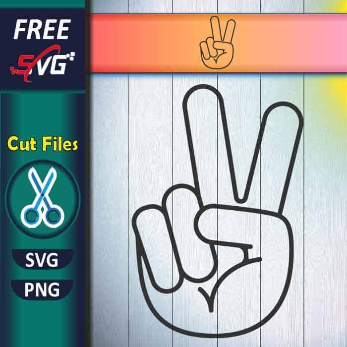 peace sign SVG free, hand two fingers SVG