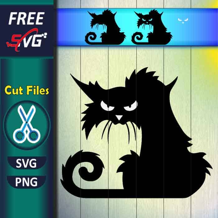 Angry Cat SVG free - Halloween SVG files for Cricut