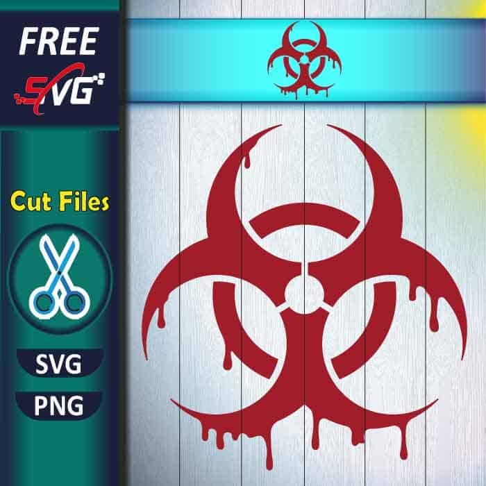 Biohazard Symbol Dripping Blood SVG free