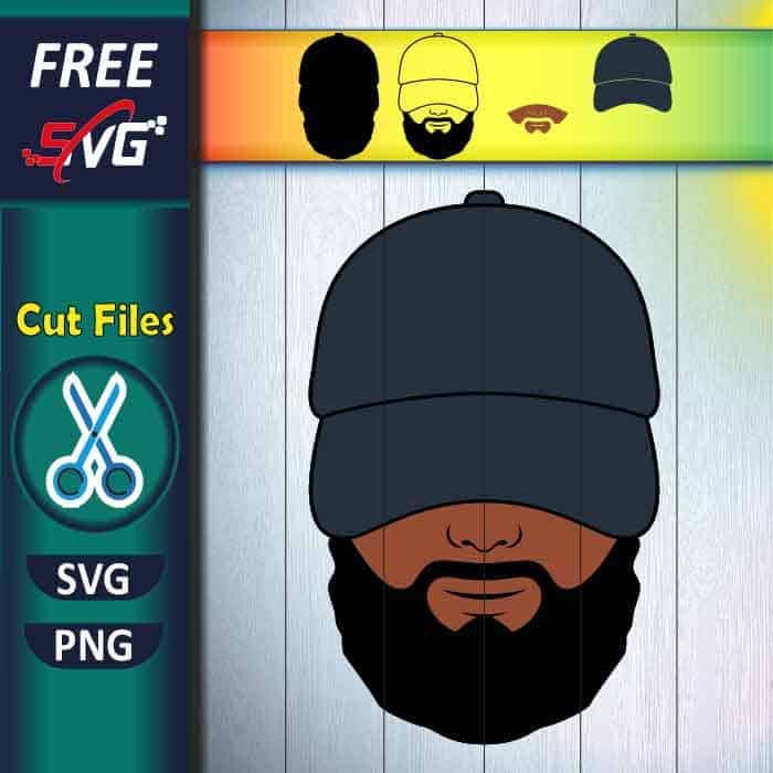Black Man Cap SVG free, African American Man SVG for Cricut