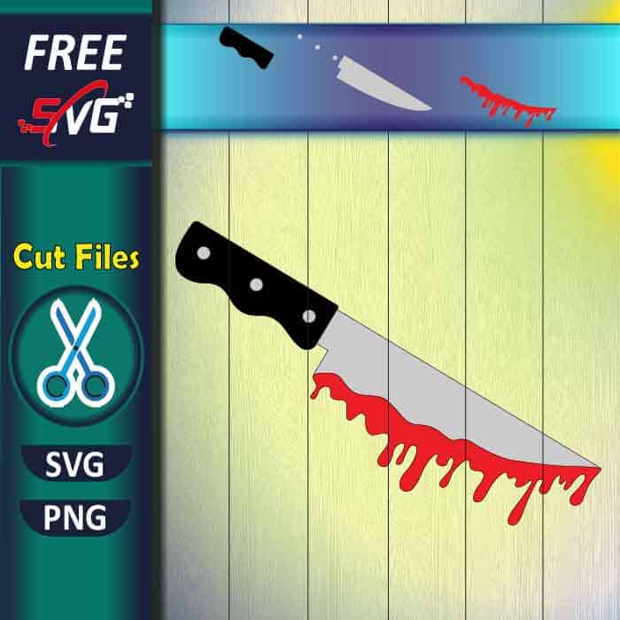 Knife Dripping Blood SVG Free - Halloween Knives SVG, Bloody knife