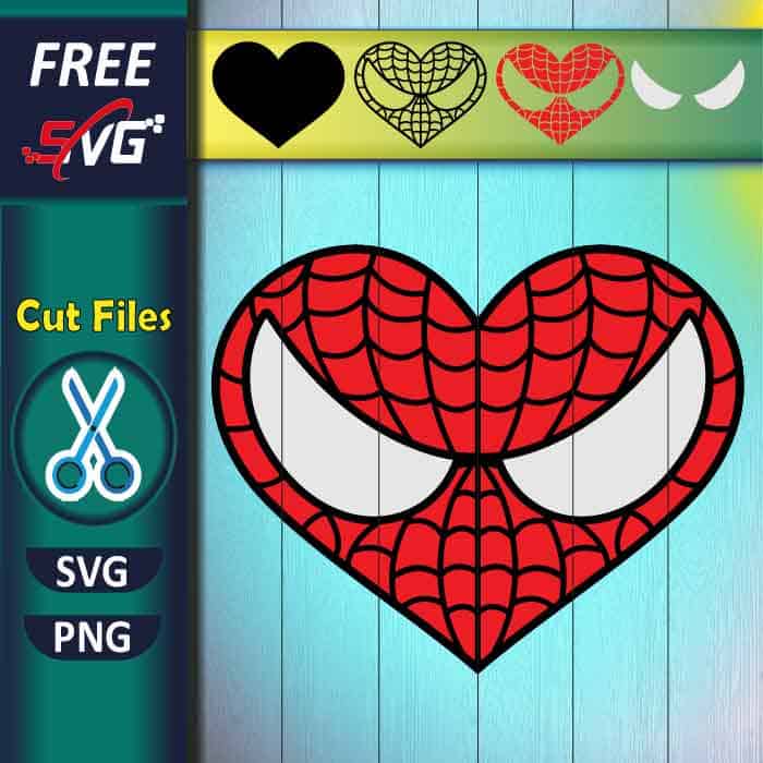 Spider Heart SVG free, Spiderman Valentine's Day SVG