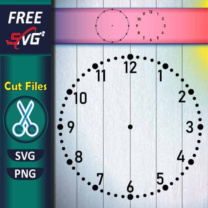 Clock Numerals SVG Free - Clock Face Template SVG