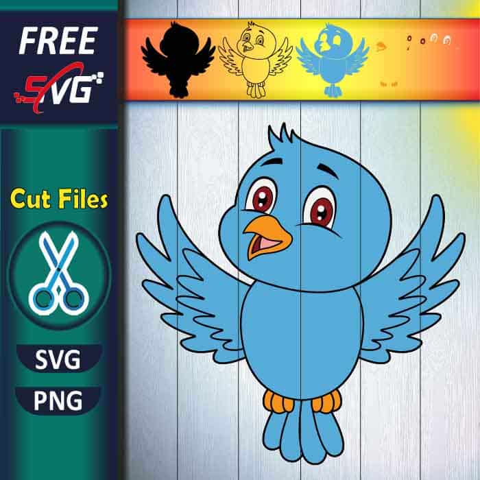 Cute Blue Bird SVG free