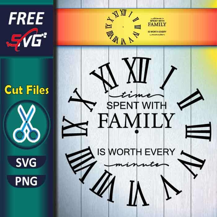 Roman Numeral Clock Face SVG Free for Cricut