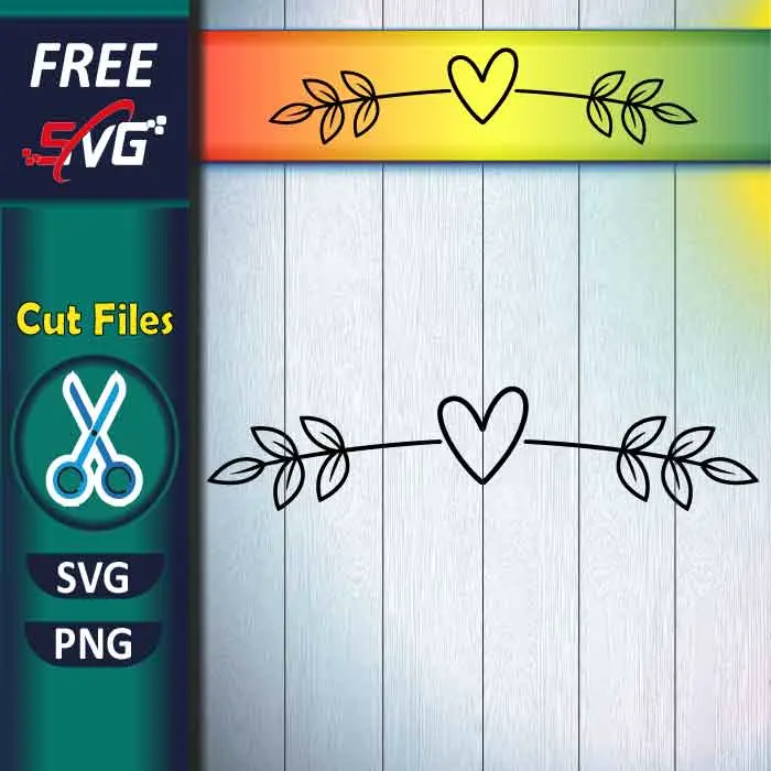 Floral divider SVG free - Heart text dividers SVG