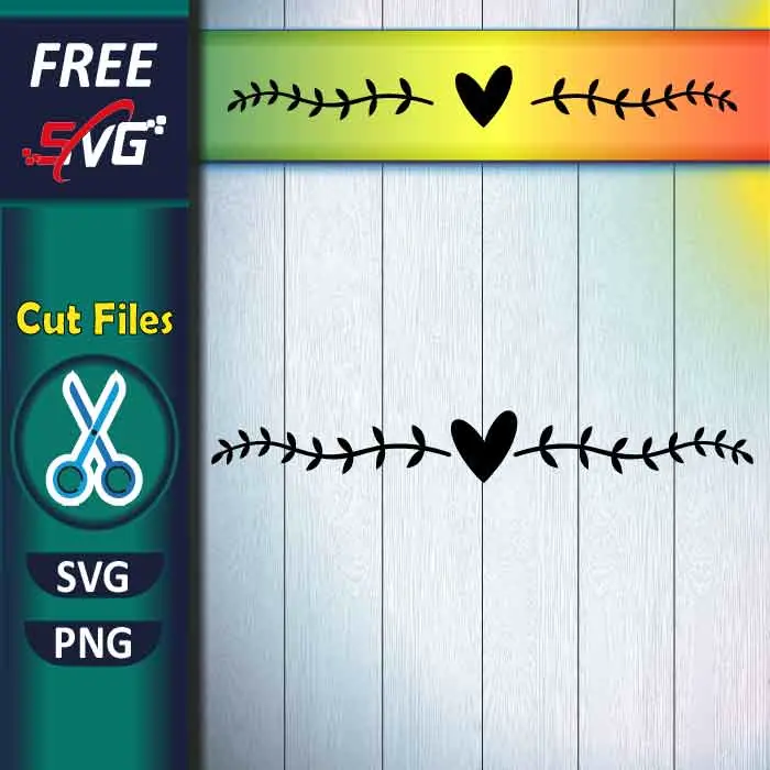 Leaf divider SVG free - Heart Text dividers SVG