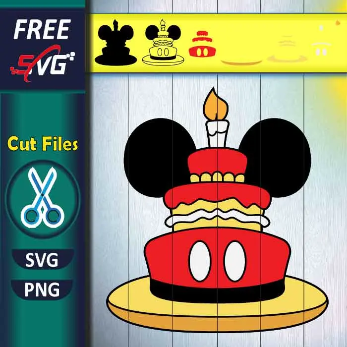 Mickey Mouse Birthday Cake SVG free
