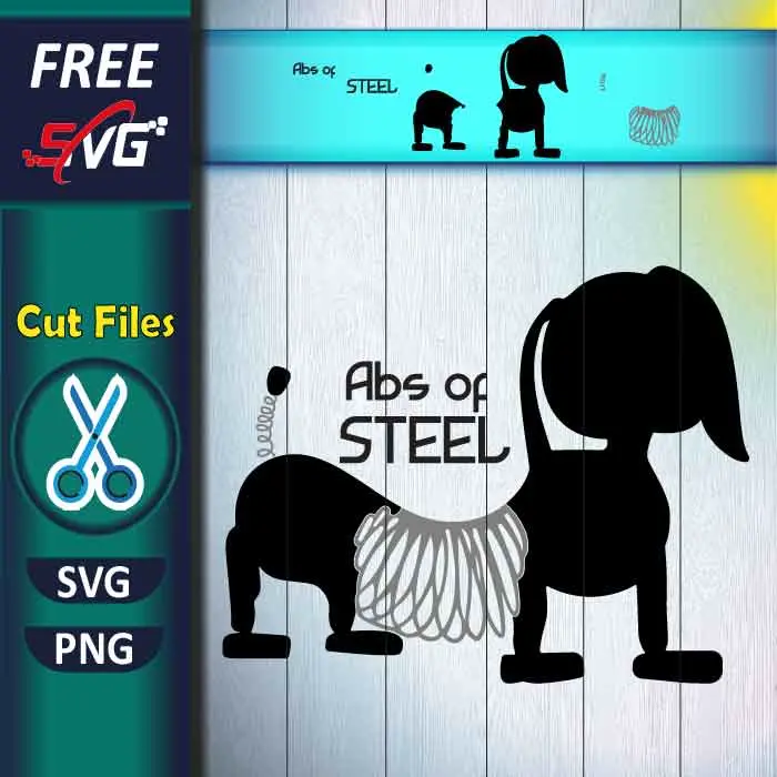 Abs of Steel Slinky Dog SVG Free - Disney Toy Story SVG